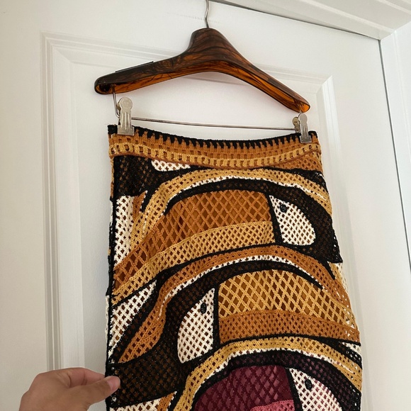 Farm Rio Multicolor Toucan Tree Crochet Skirt - Picture 2 of 9